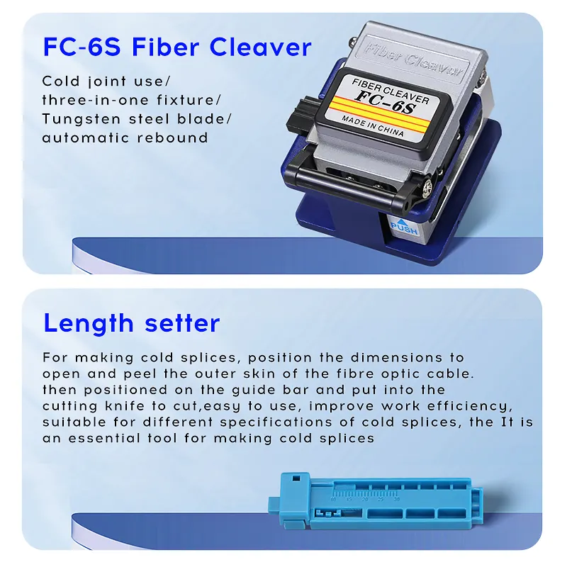 COMPTYCO AUA-Y710A Fiber Optic Cold Splicing Kit Fiber Optic Cutter Optical Power Meter -70+~10dBm Visual Fault Locator Fiber Optic Kit