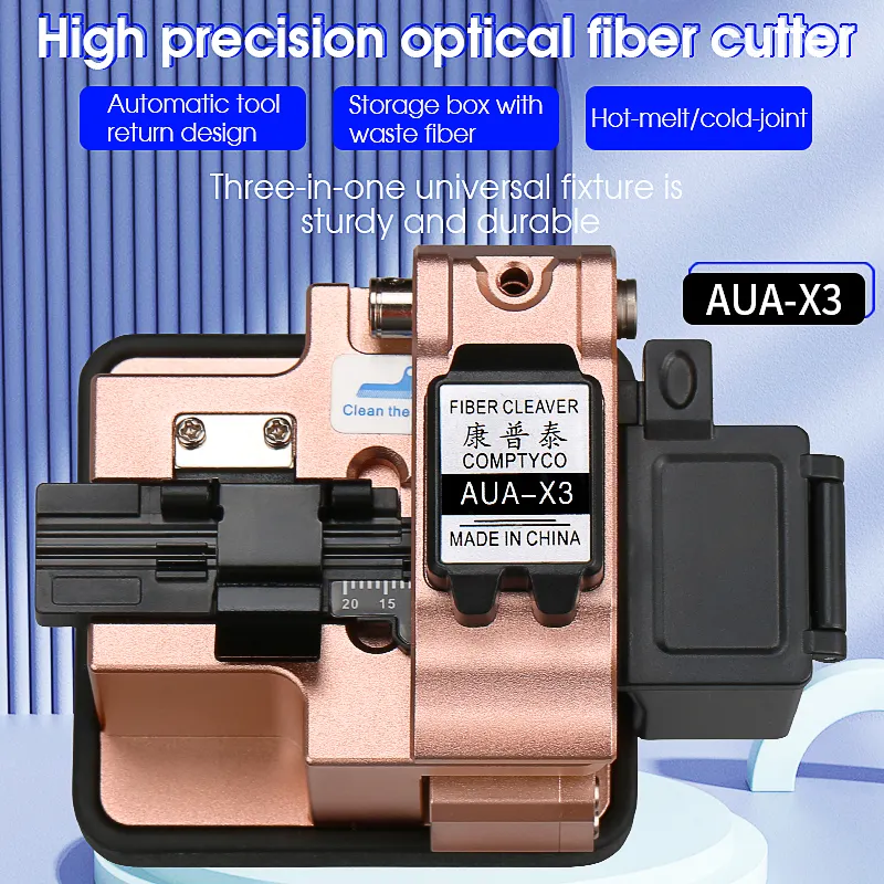 COMPTYCO AUA-X3 high-precision fiber cutting machine, rose gold automatic return knife hot melt cutting machine