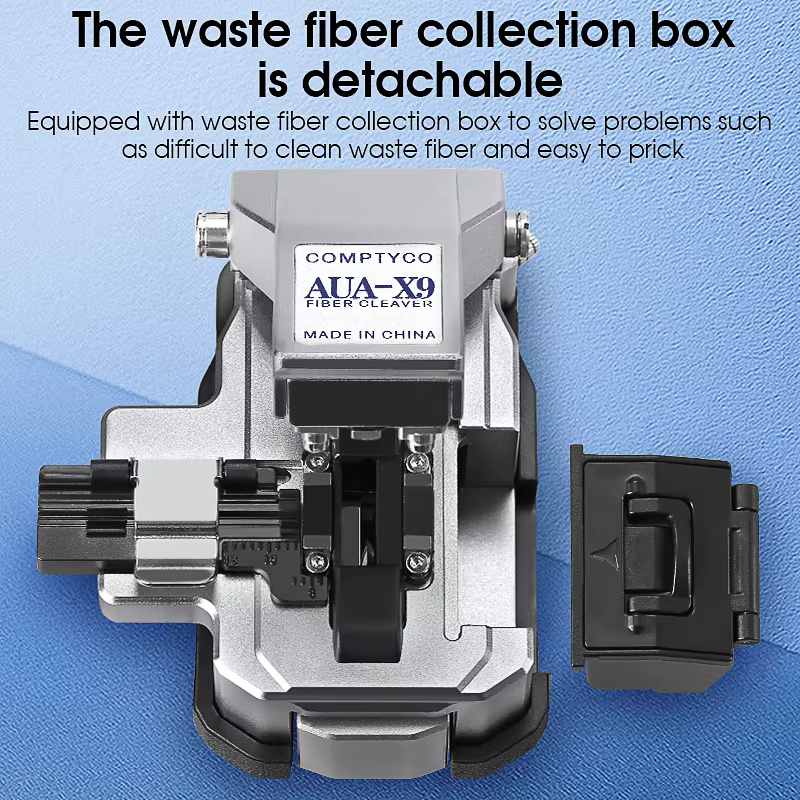 COMPTYCO High Precision AUA-X9 FTTH Fiber Tool Fiber Optic Cutter for Fusion Splicing hot melt tools Optical Fiber Cleaver