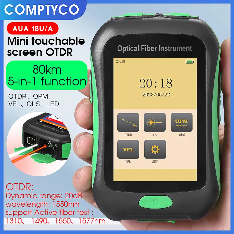 COMPTYCO AUA-18U/A Optical Time Domain Reflectometer 80KM 1550nm 5-in-1 Multi functional Intelligent Mini OTDR Fiber Tester