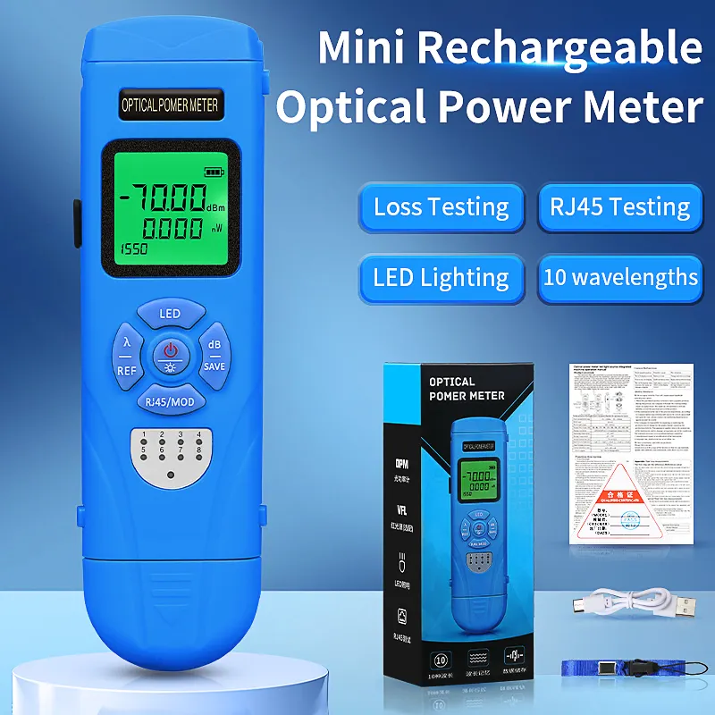 COMPTYCO L-C7/C5 charging high-precision mini optical power meter fiber optic tester OPM with LED and RJ45 tester fiber optic equipment