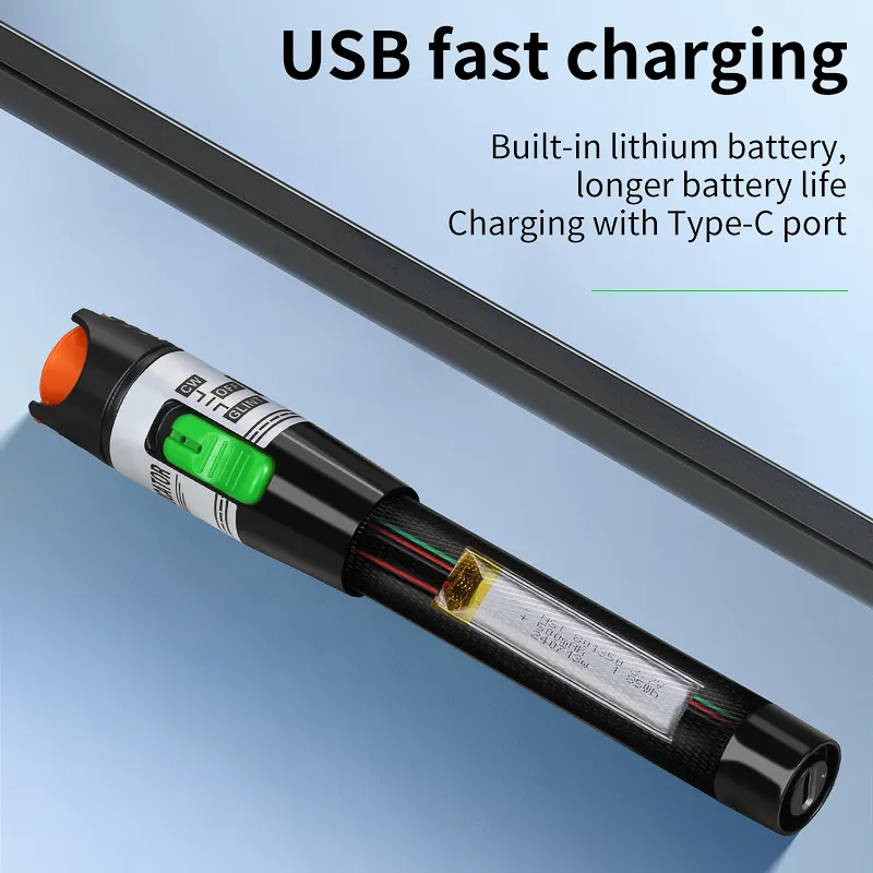 COMPTYCO rechargeable 15-50mw fiber optic test pen VFL 2.5mm FC/SC/ST universal connector breakpoint detector laser pen visual fault locator red light source
