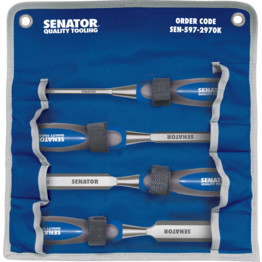 6-25mm BEVEL EDGE WOOD CHISEL SET 4-PCE