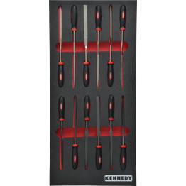 12 Piece File Set in Tool Control 1/3 Foam Inlay for Tool Chests