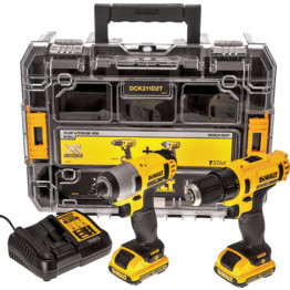 DEWALT - DCK211D2T-GB 10.8V COMPACT DRILL DRIVER & IMPACT DRIVER TWIN PACK