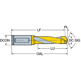 R411.5 Coromant Delta Brazed Carbide Tipped Drill 5xD P20