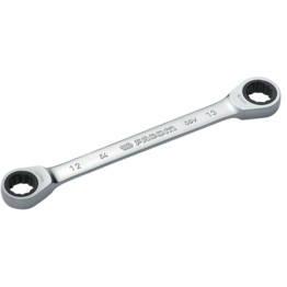 Metric Double End Ring Ratchet Spanner, 72 Points, 12mm x 13mm