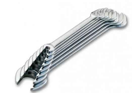 Double ended open jaw wrench set 6 - 22mm