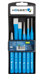 Chisel and punch set   6pcs in metal case